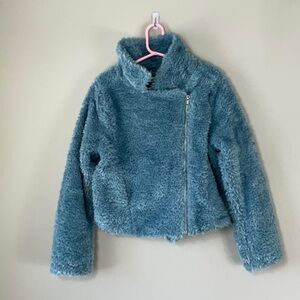 Kidpik Moto jacket blue faux fur